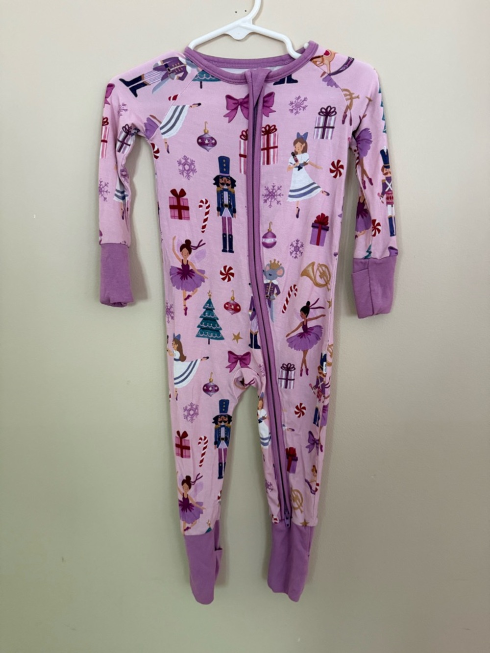 Little Sleepies Pink Nutcracker Print One-Piece Pajamas like NEW